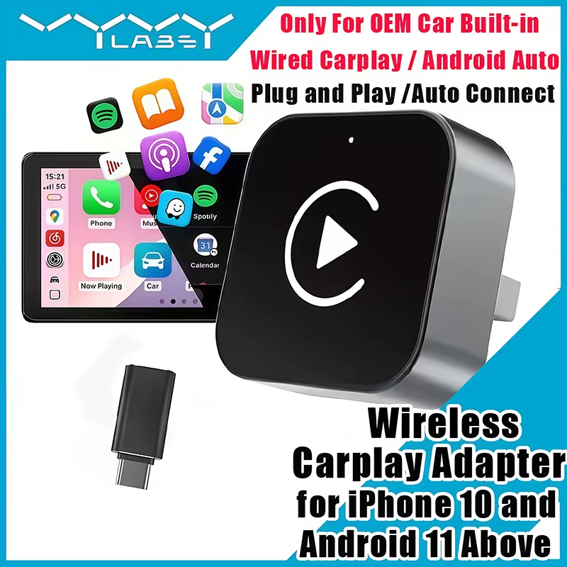 Usb C Hub - Adaptador Inalámbrico CarPlay 2 en 1,